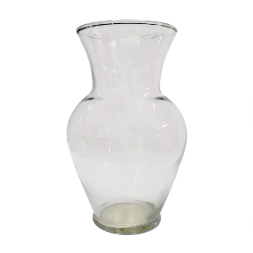 7x3.25” Smooth Glass Flower Vase Clear